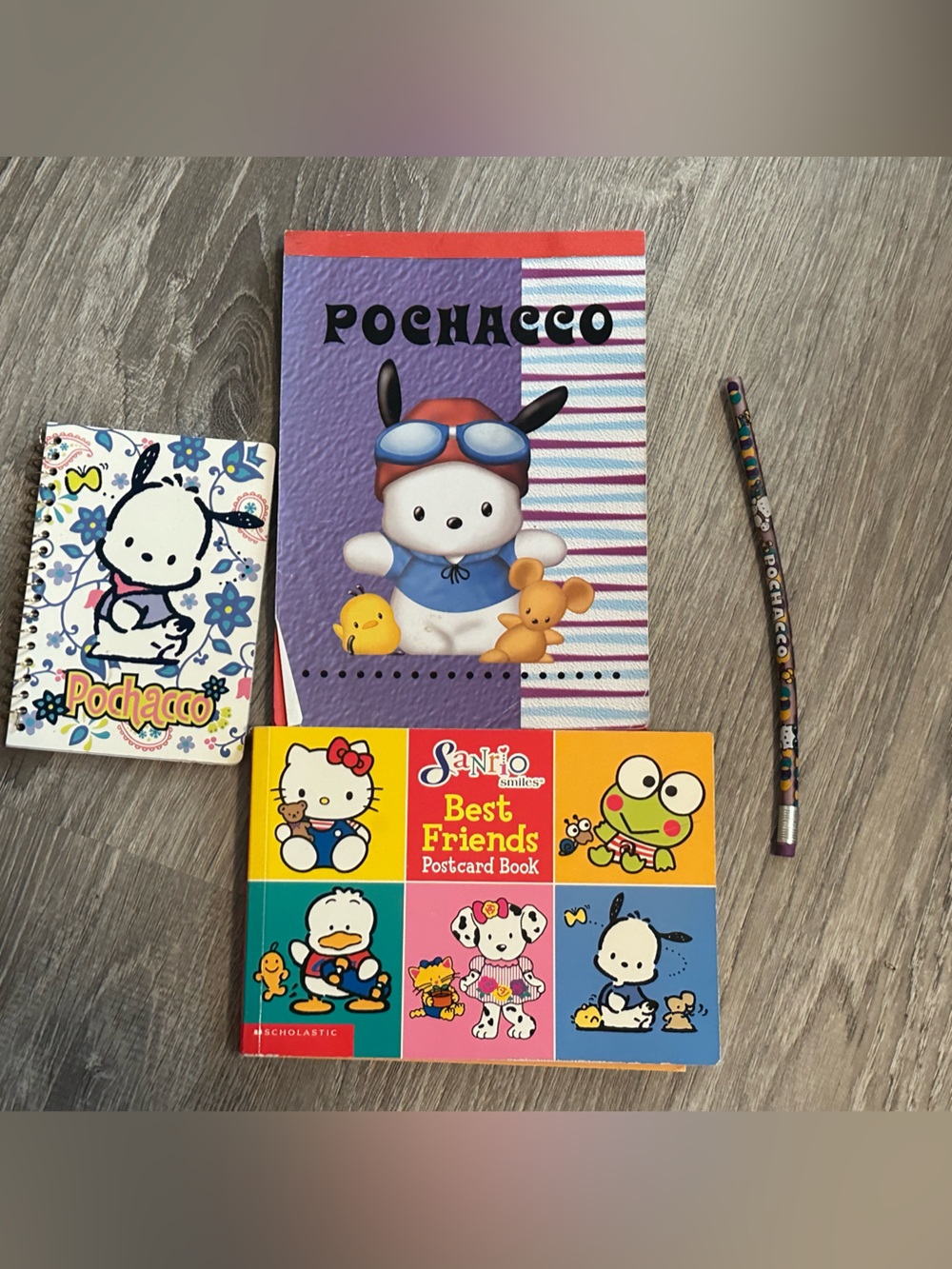 Sanrio Characters Hello Kitty Keroppi Pochacco Pekkle Postcards Notebooks Pencil